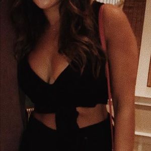 Project social t cropped top with tie